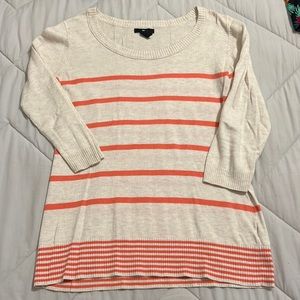 GAP 3/4 Sleeve Tan and Pink Sweater